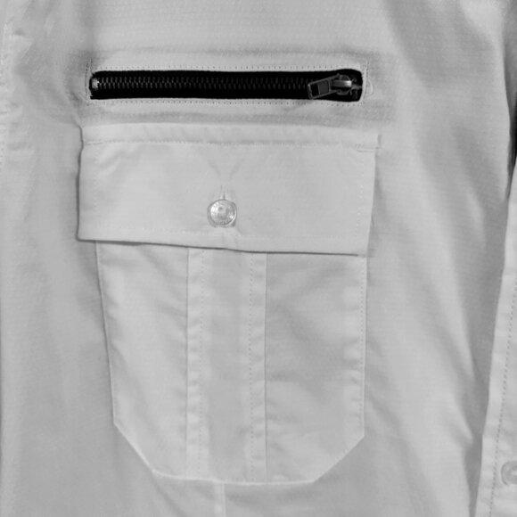 Machine Custom Co. Men's White Woven Casual Button Front Shirt - Picture 6 of 11